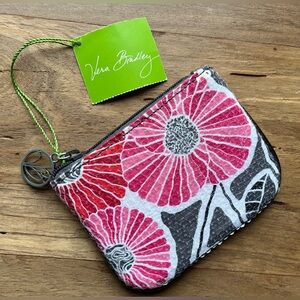 Vera Bradley Cheery Blossoms Shimmer Zip Pouch, NWT